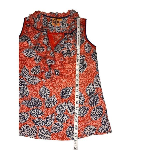 Tory Burch sleeveless, floral, ruffled neck blouse - 0 - Picture 5 of 8